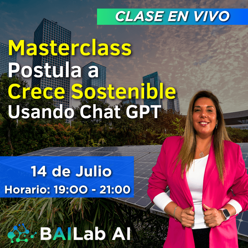 Masterclass | Postula a Crece Sostenible usando Chat GPT