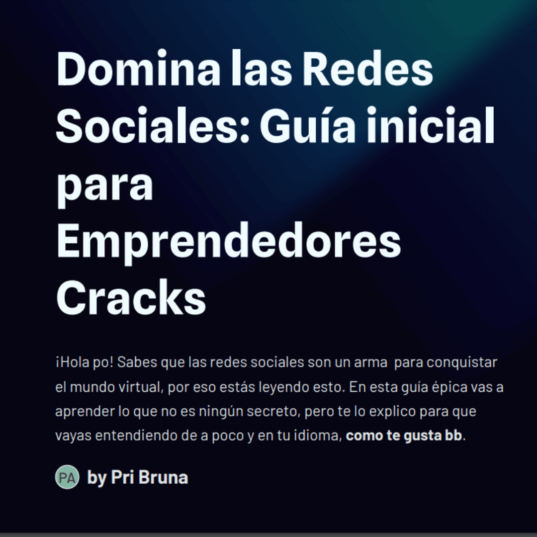 e-book | Domina las Redes Sociales: Guía inicial para Emprendedores Cracks